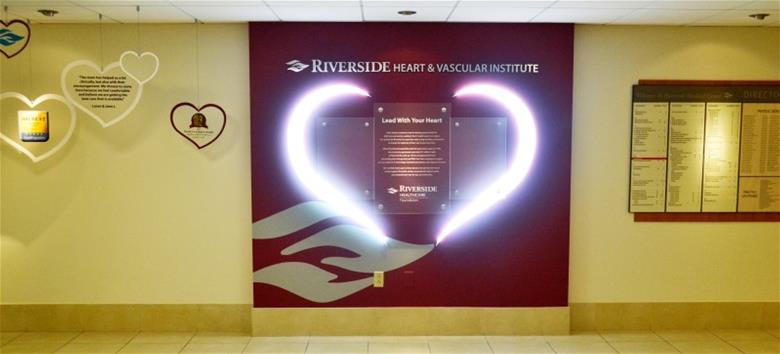 Riverside Heart & Vascular Institute light up sign